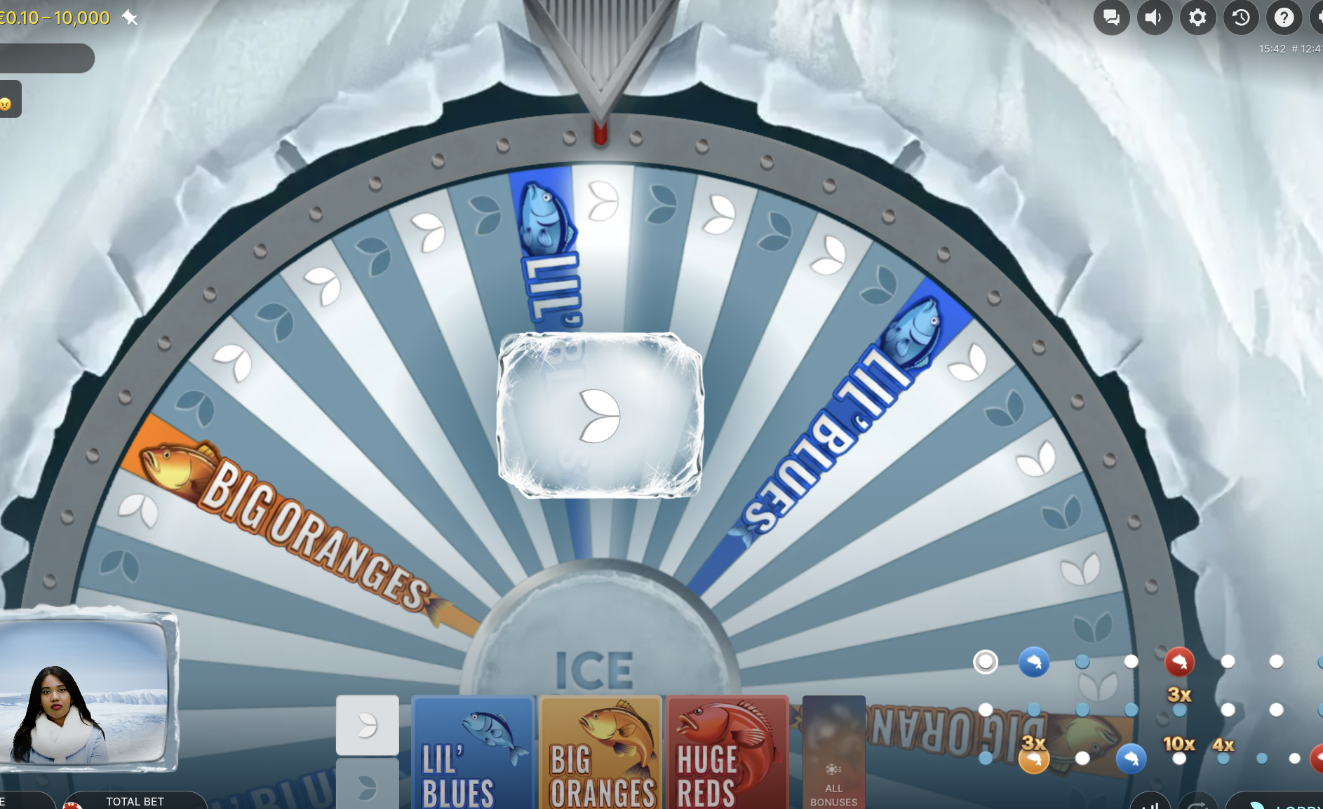 Ice Fishing Rad-Ergebnis zeigt einen Bonus-Segment-Treffer